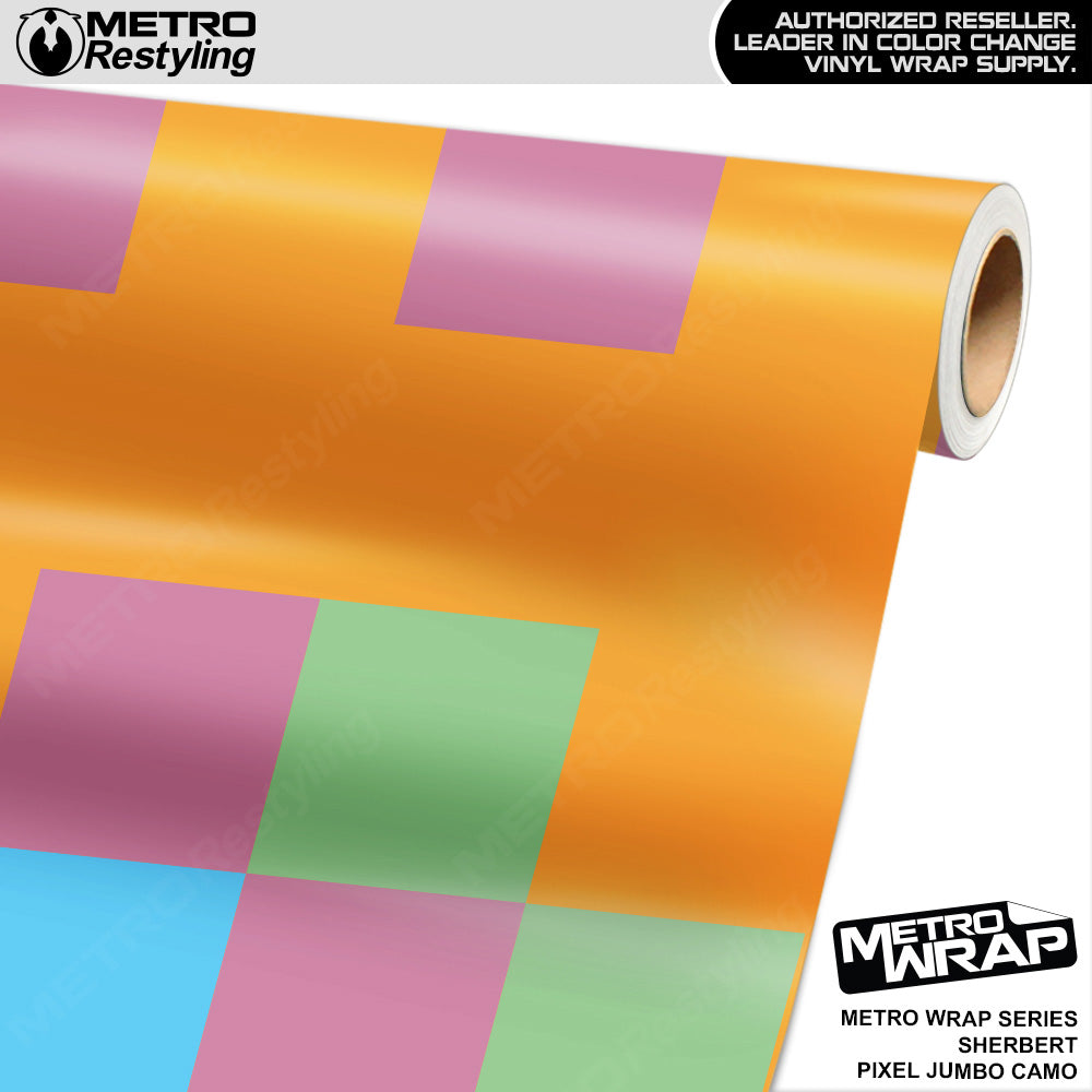 Metro Wrap Jumbo Pixel Sherbert Camouflage Vinyl Film