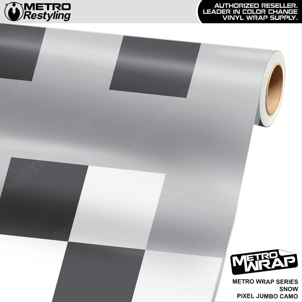 Metro Wrap Jumbo Pixel Snow Camouflage Vinyl Film