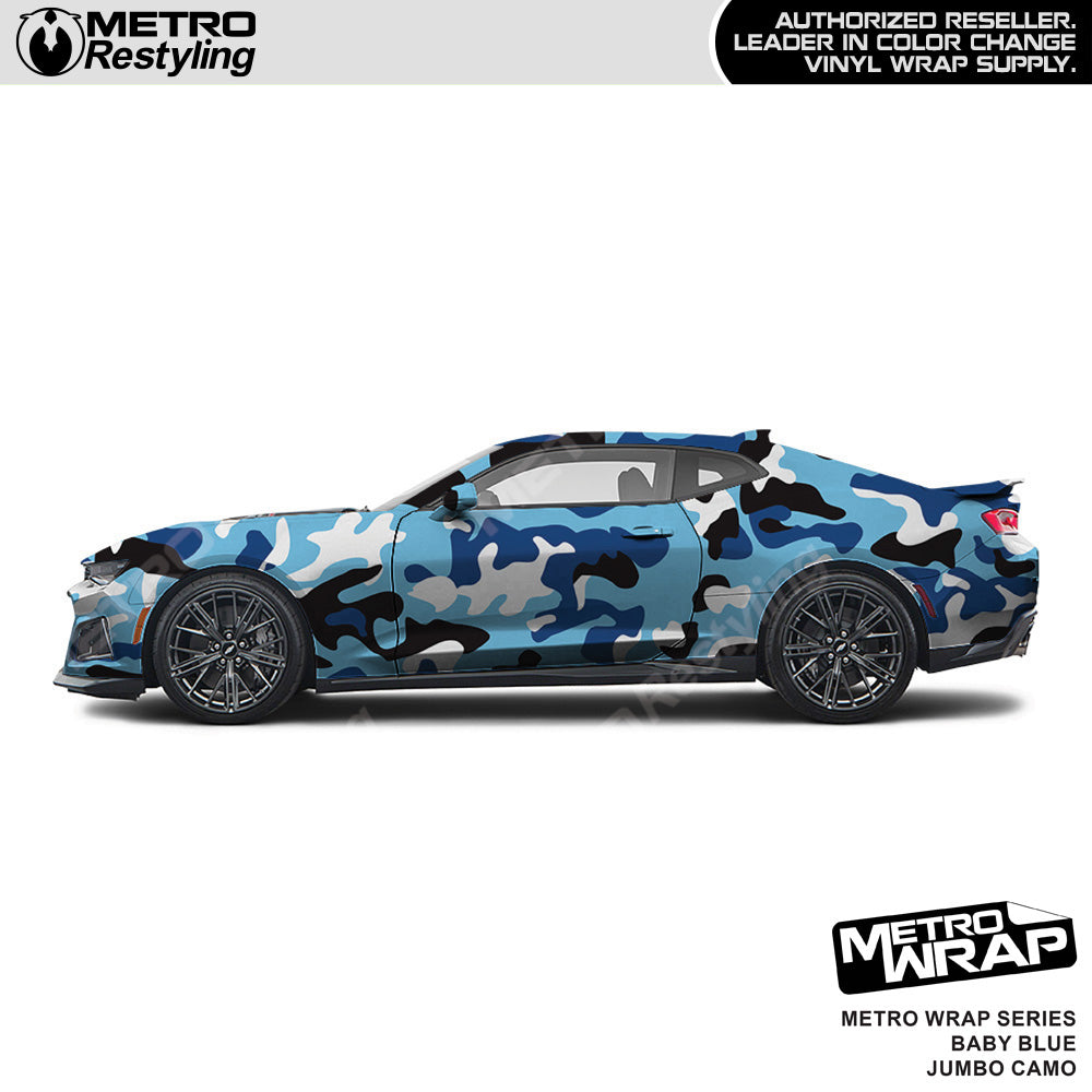 Metro Wrap Jumbo Classic Baby Blue Camouflage Vinyl Film