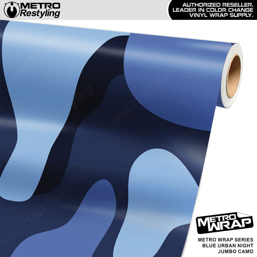 Metro Wrap Jumbo Classic Blue Urban Night Camouflage Vinyl Film