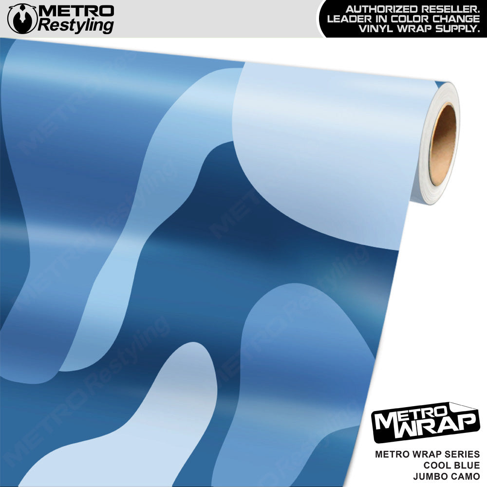 Metro Wrap Jumbo Classic Cool Blue Camouflage Vinyl Film