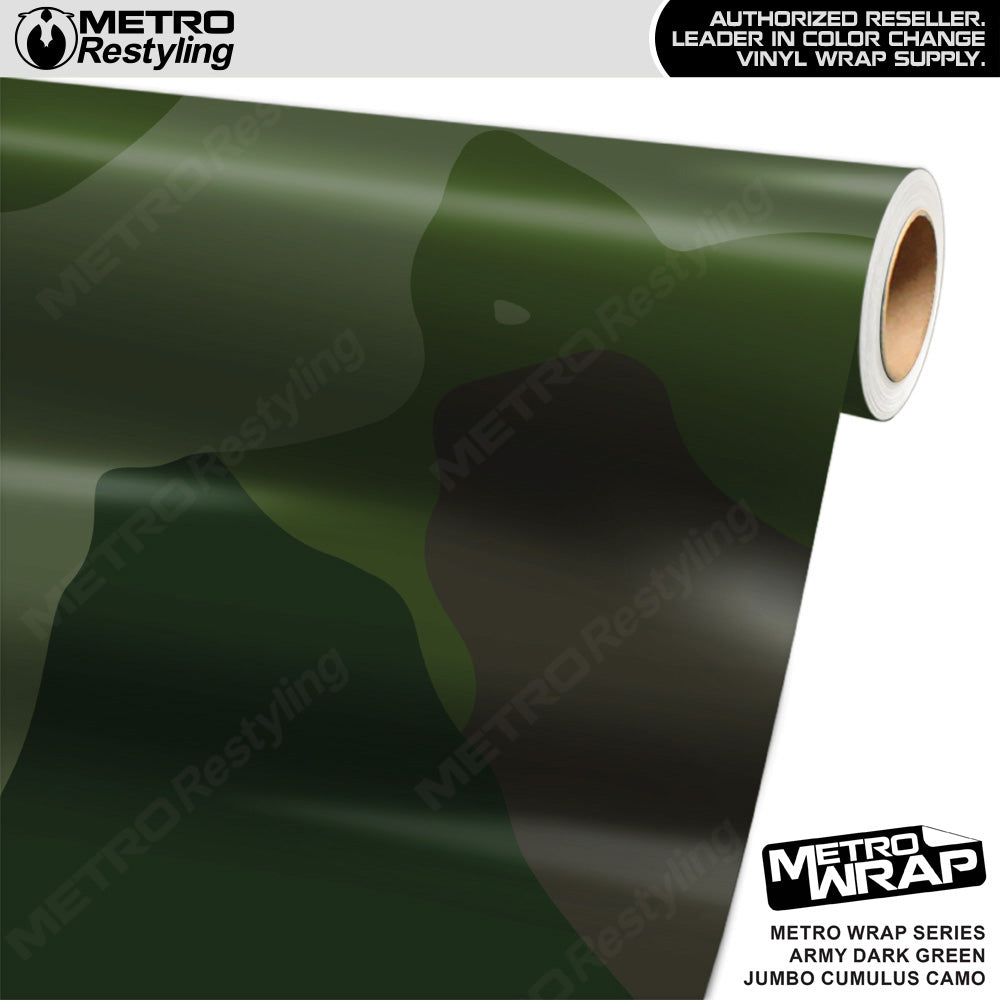Metro Wrap Jumbo Cumulus Army Dark Green Camouflage Vinyl Film