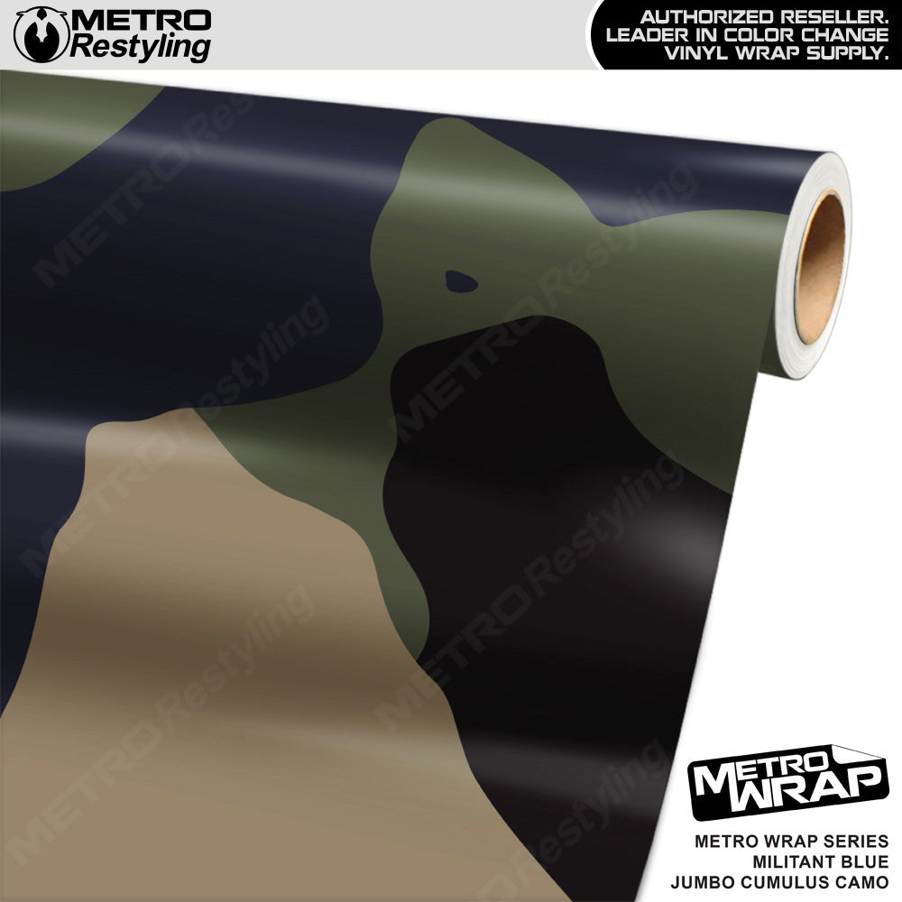 Metro Wrap Jumbo Cumulus Militant Blue Camouflage Vinyl Film