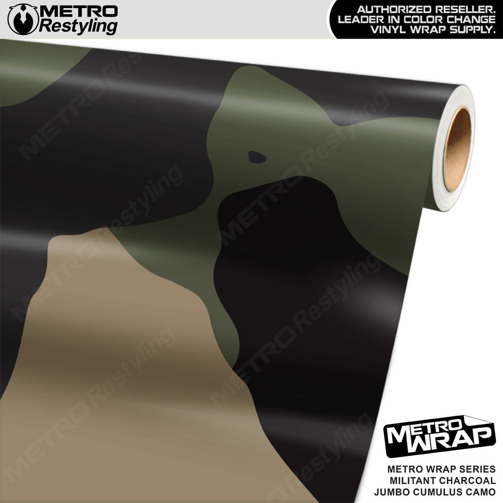 Metro Wrap Jumbo Cumulus Militant Charcoal Camouflage Vinyl Film