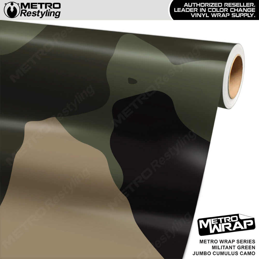 Metro Wrap Jumbo Cumulus Militant Green Camouflage Vinyl Film