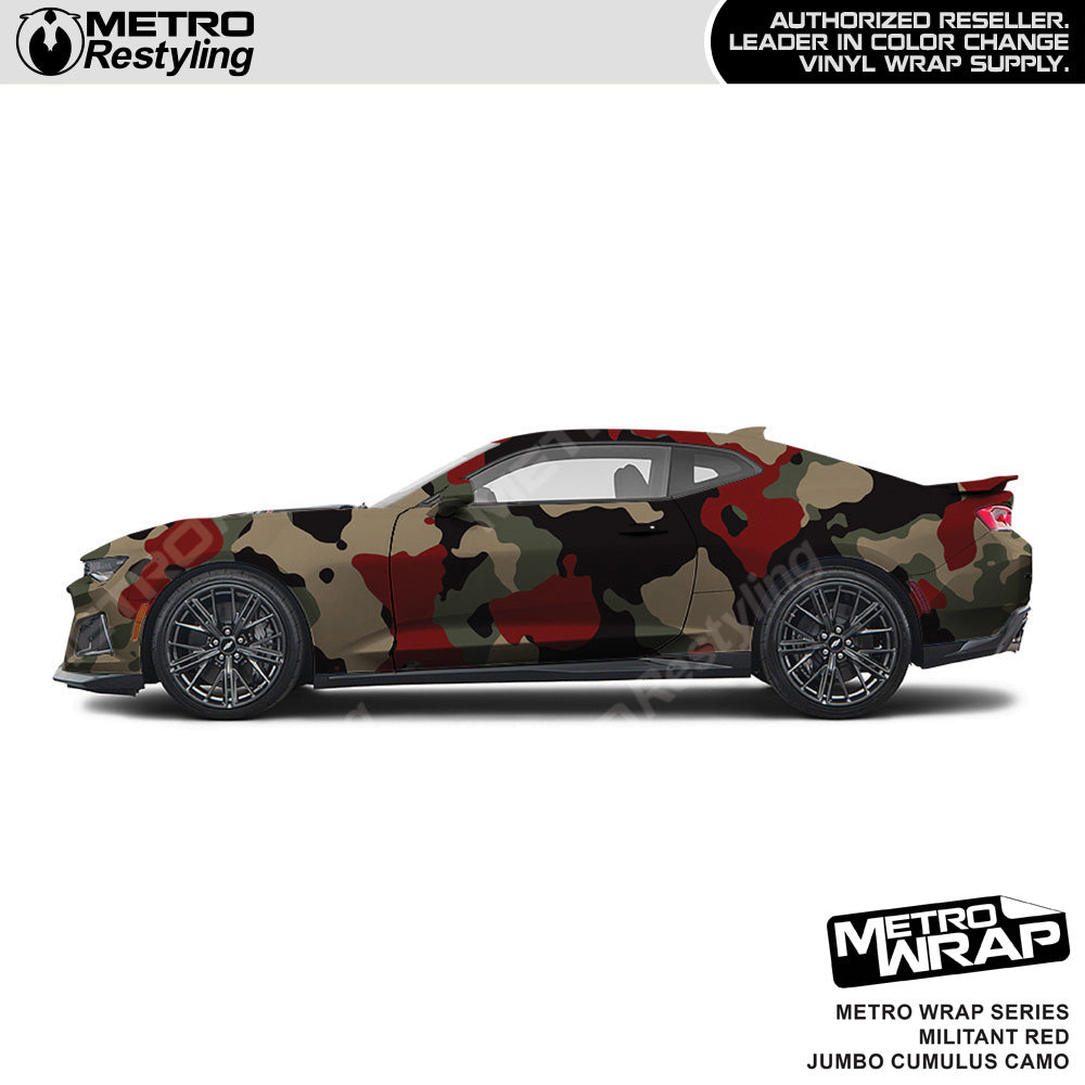 Metro Wrap Jumbo Cumulus Militant Red Camouflage Vinyl Film