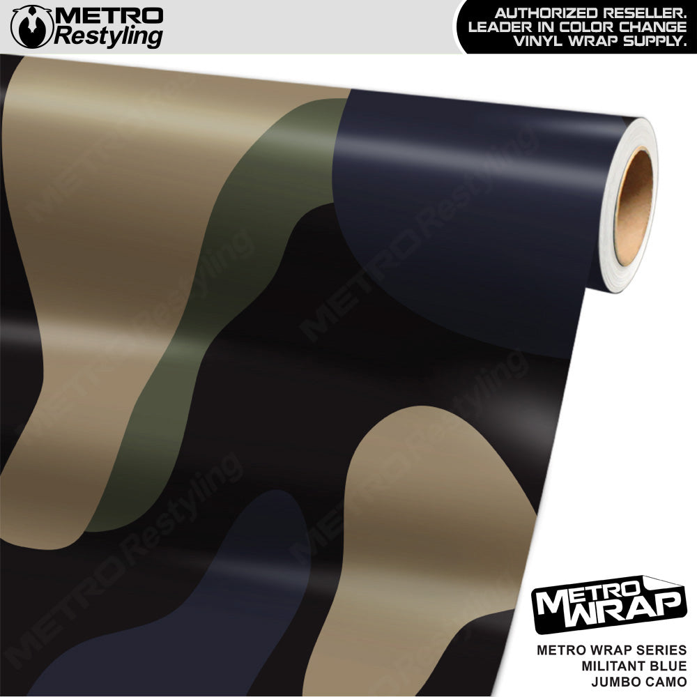 Metro Wrap Jumbo Classic Militant Blue Camouflage Vinyl Film