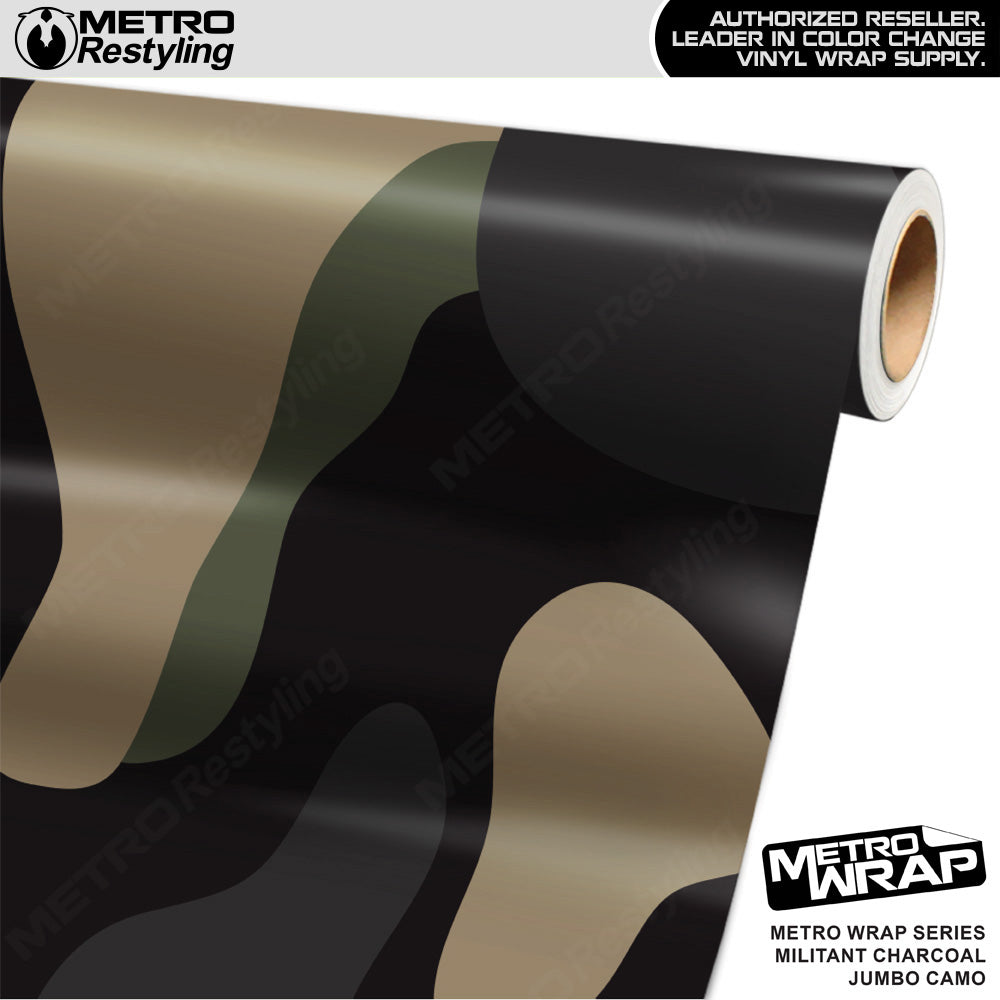 Metro Wrap Jumbo Classic Militant Charcoal Camouflage Vinyl Film