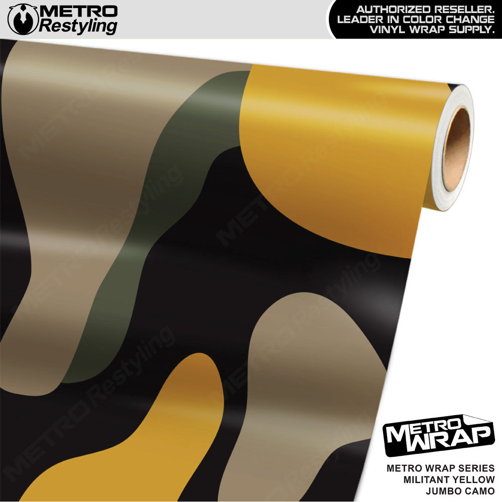 Metro Wrap Jumbo Classic Militant Yellow Camouflage Vinyl Film