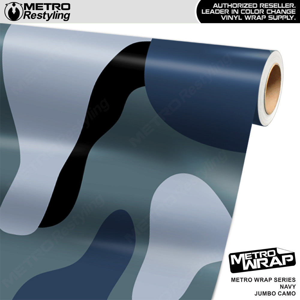 Metro Wrap Jumbo Classic Navy Camouflage Vinyl Film