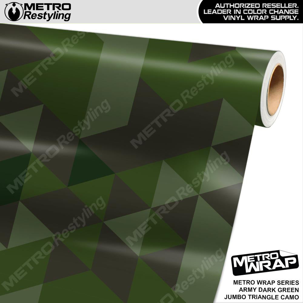 Metro Wrap Jumbo Triangle Army Dark Green Camouflage Vinyl Film