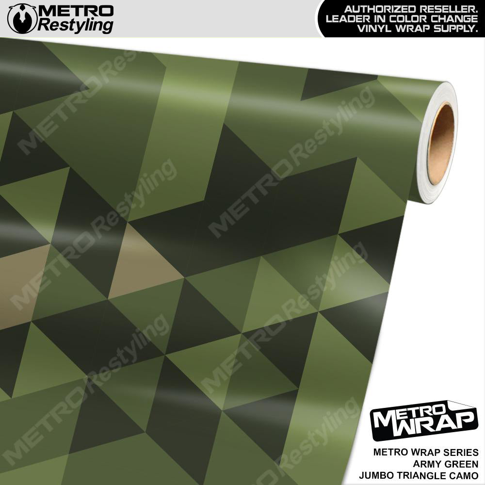 Metro Wrap Jumbo Triangle Army Green Camouflage Vinyl Film