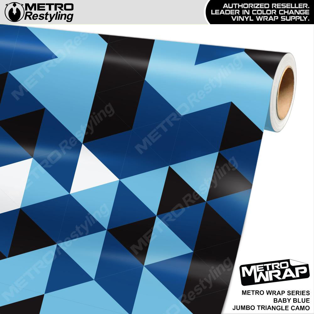 Metro Wrap Jumbo Triangle Baby Blue Camouflage Vinyl Film