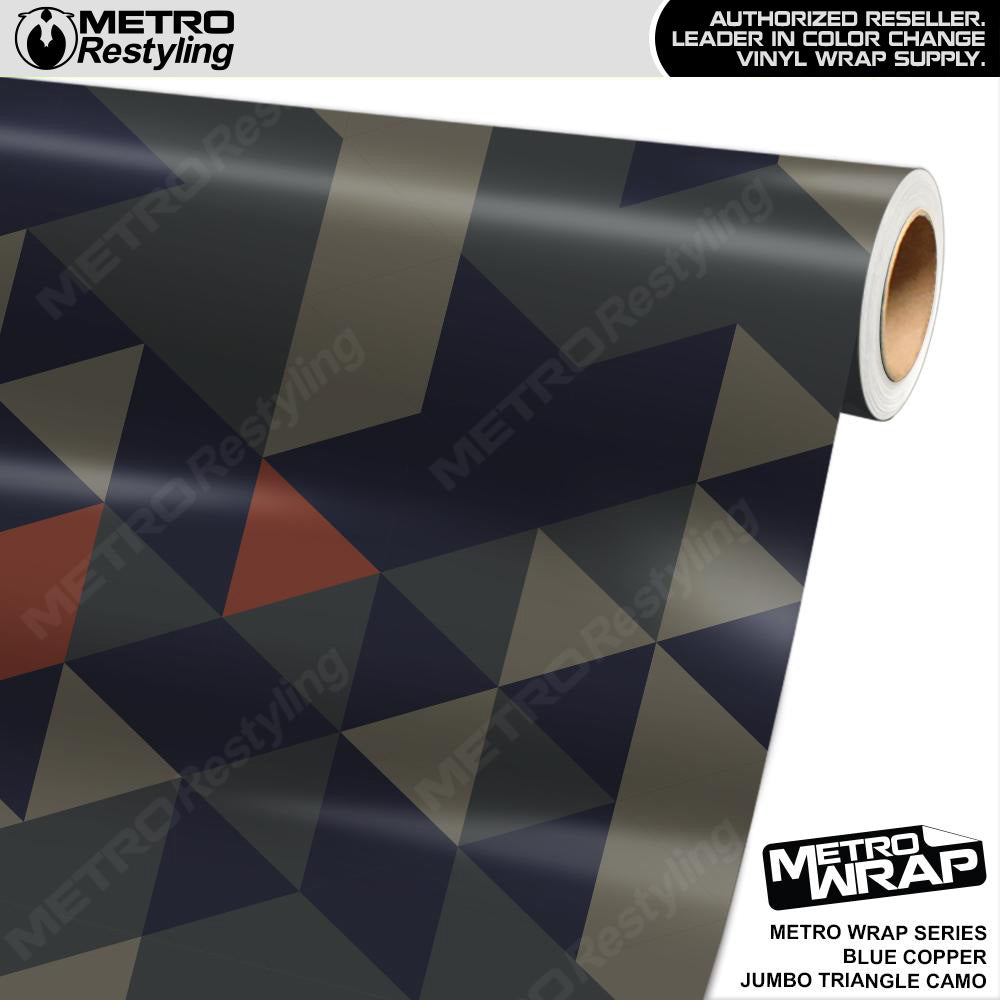 Metro Wrap Jumbo Triangle Blue Copper Camouflage Vinyl Film