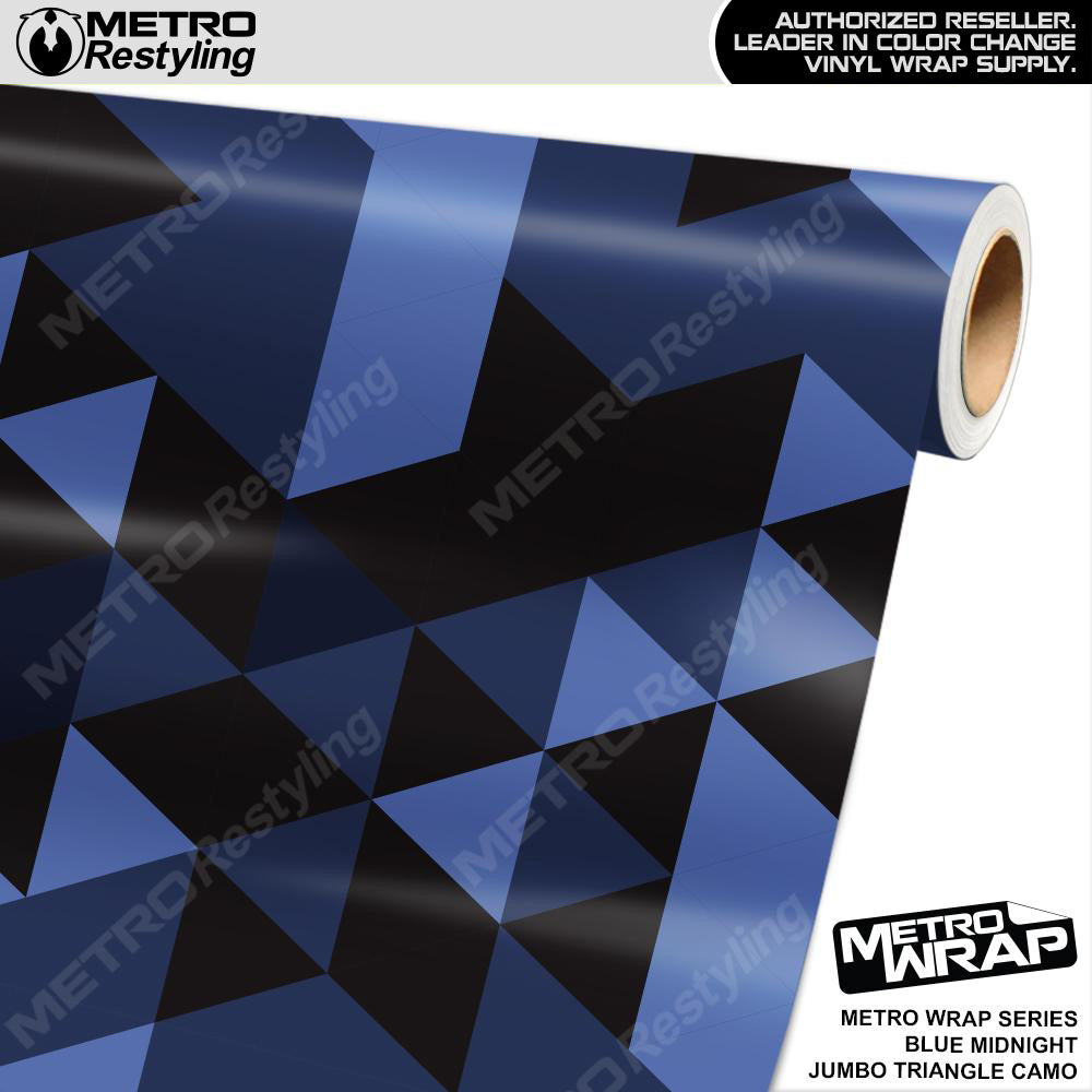 Metro Wrap Jumbo Triangle Blue Midnight Camouflage Vinyl Film