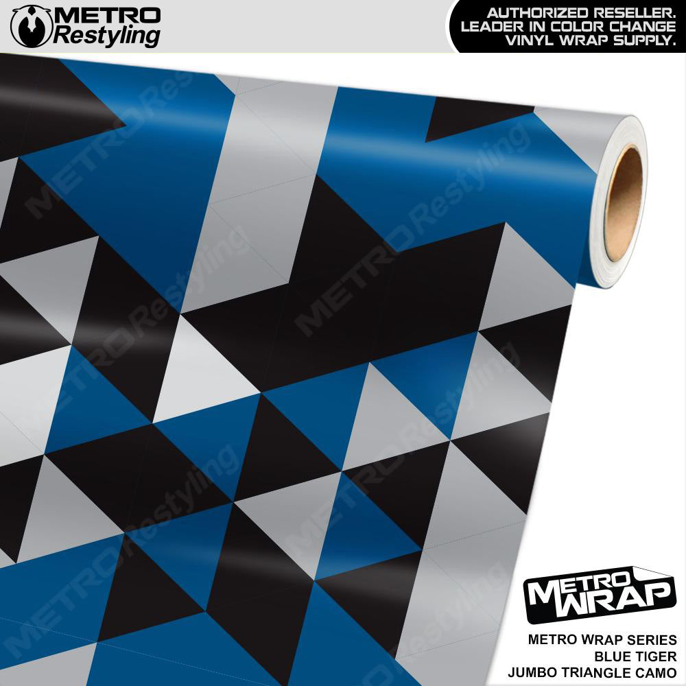 Metro Wrap Jumbo Triangle Blue Tiger Camouflage Vinyl Film