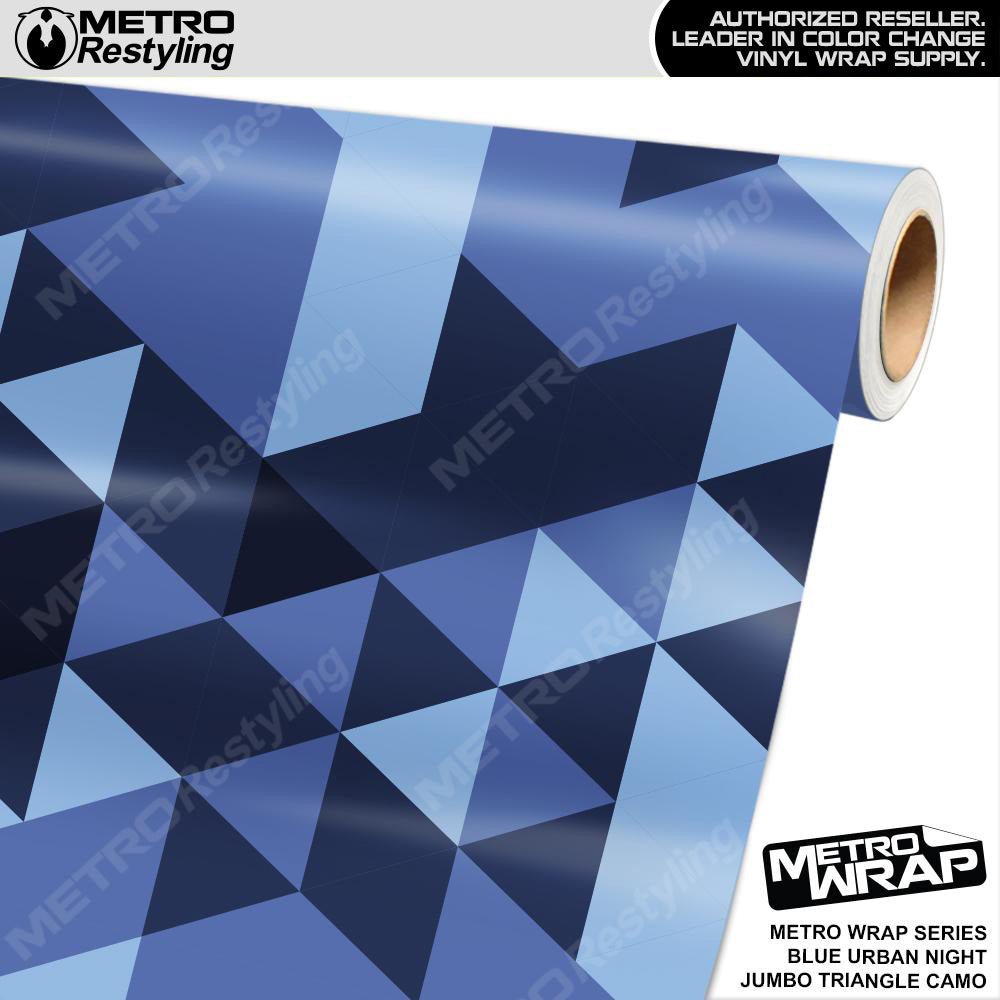 Metro Wrap Jumbo Triangle Blue Urban Night Camouflage Vinyl Film