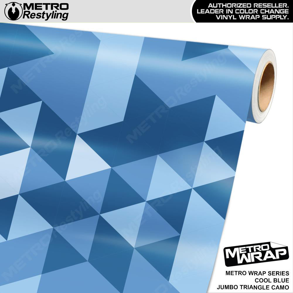 Metro Wrap Jumbo Triangle Cool Blue Camouflage Vinyl Film