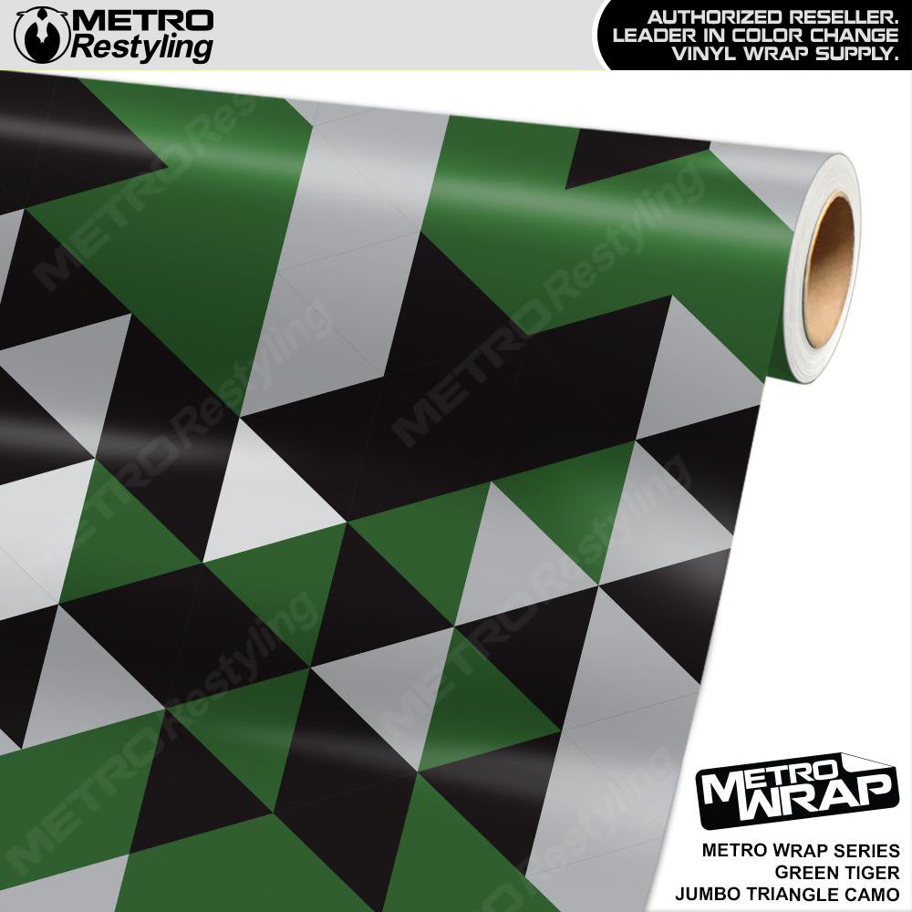 Metro Wrap Jumbo Triangle Green Tiger Camouflage Vinyl Film