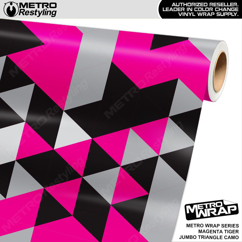 Metro Wrap Jumbo Triangle Magenta Tiger Camouflage Vinyl Film
