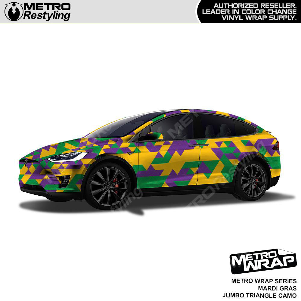 Metro Wrap Jumbo Triangle Mardi Gras Camouflage Vinyl Film