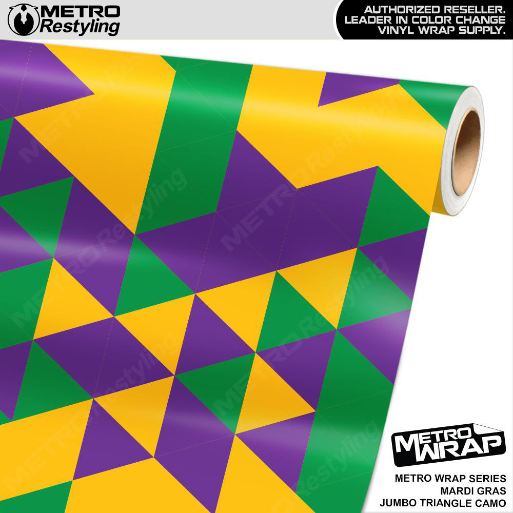 Metro Wrap Jumbo Triangle Mardi Gras Camouflage Vinyl Film