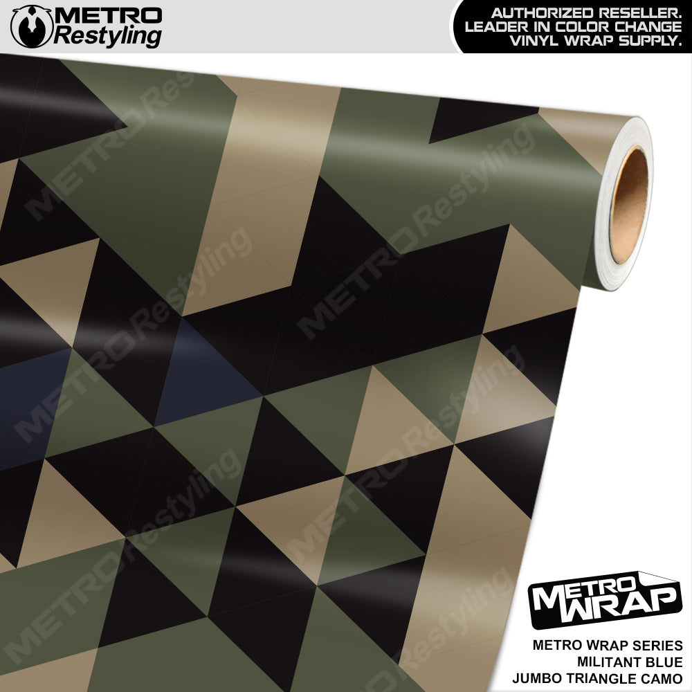 Metro Wrap Jumbo Triangle Militant Blue Camouflage Vinyl Film