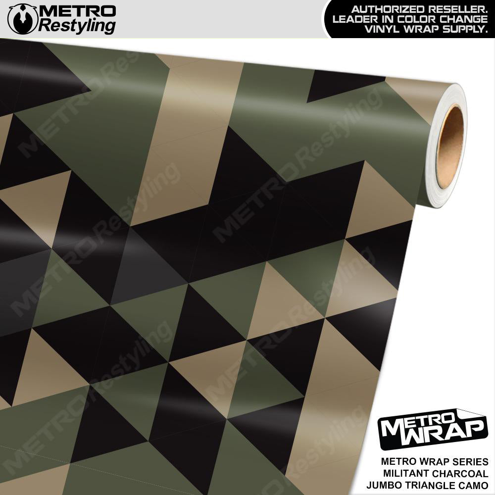Metro Wrap Jumbo Triangle Militant Charcoal Camouflage Vinyl Film