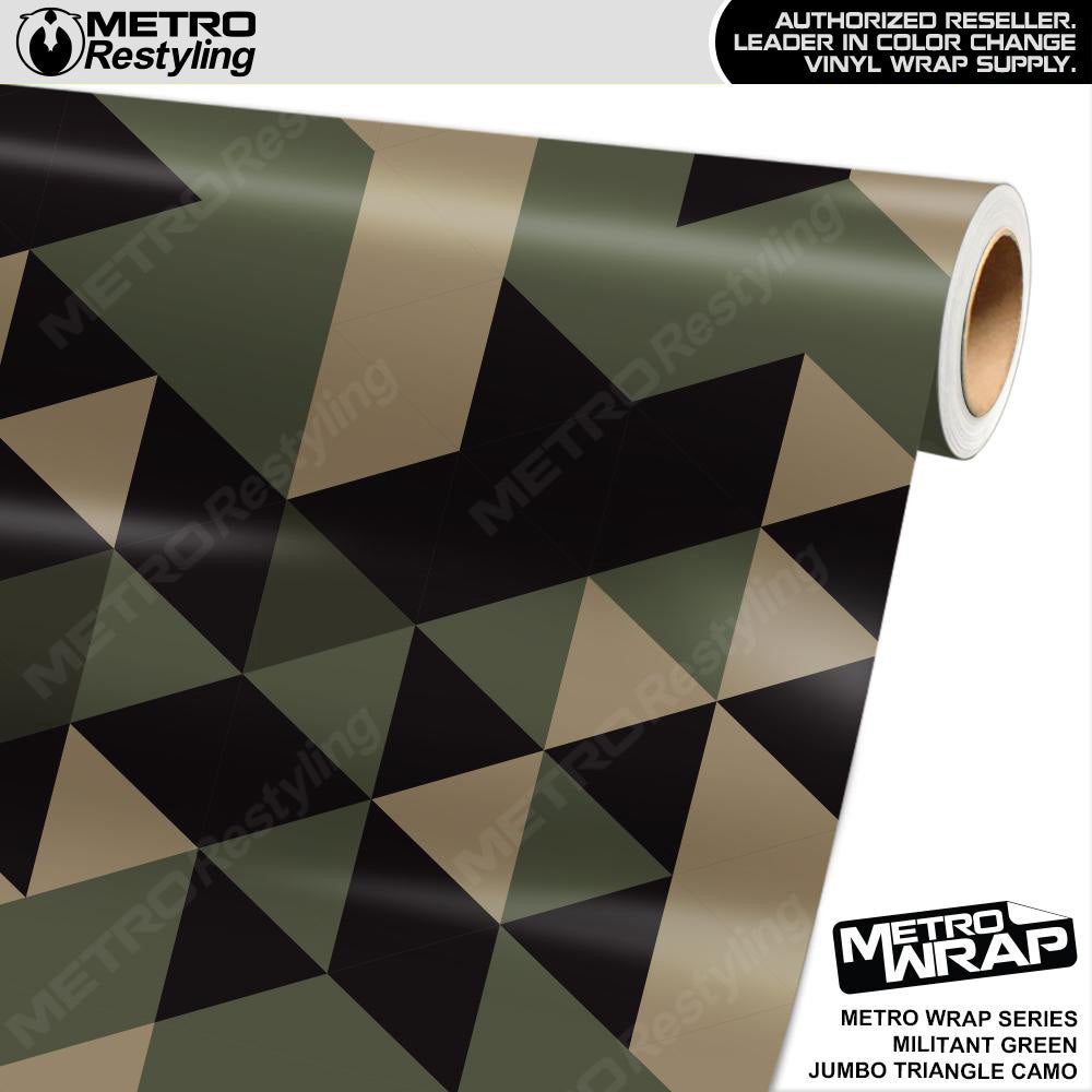 Metro Wrap Jumbo Triangle Militant Green Camouflage Vinyl Film