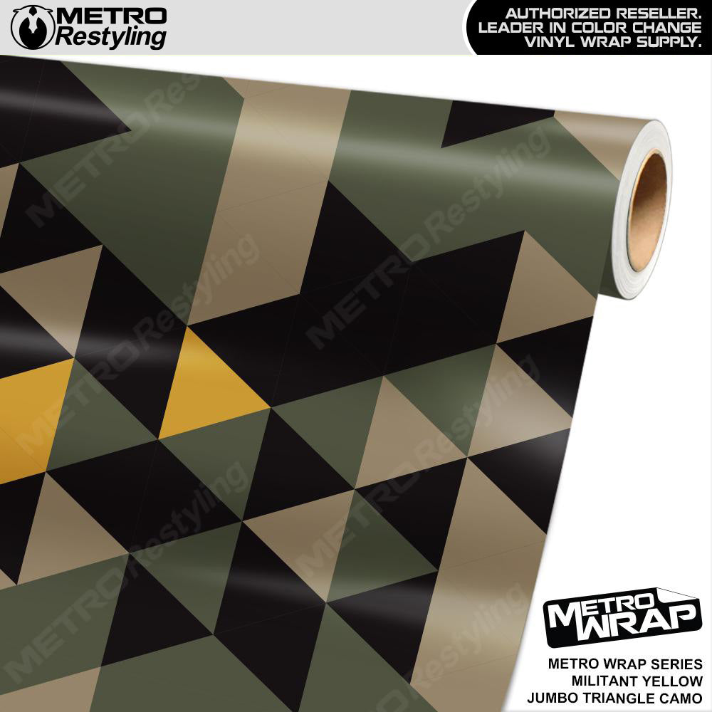 Metro Wrap Jumbo Triangle Militant Yellow Camouflage Vinyl Film