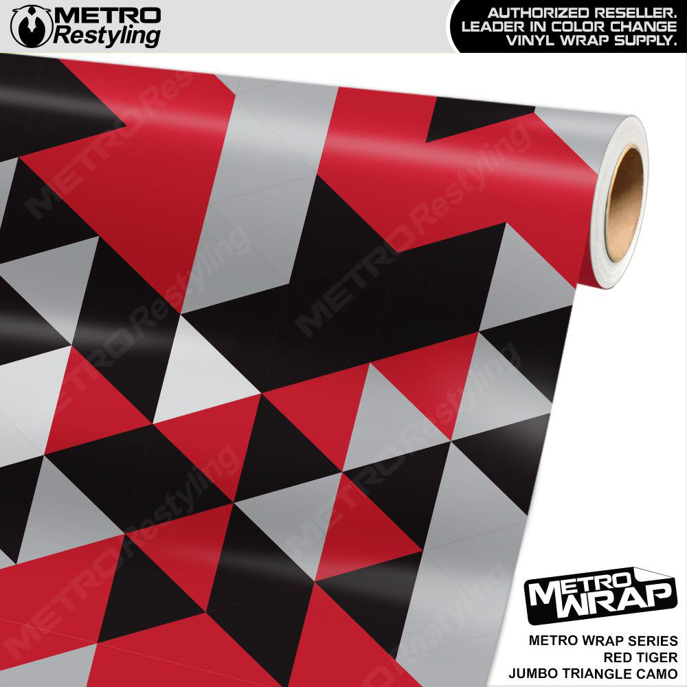 Metro Wrap Jumbo Triangle Red Tiger Camouflage Vinyl Film