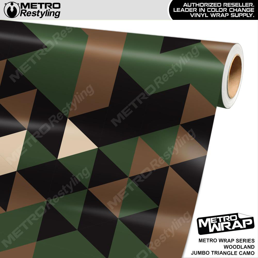 Metro Wrap Jumbo Triangle Woodland Camouflage Vinyl Film