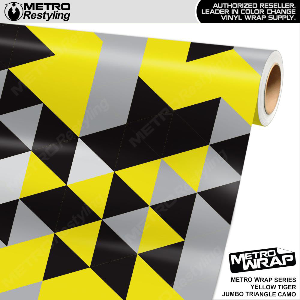 Metro Wrap Jumbo Triangle Yellow Tiger Camouflage Vinyl Film