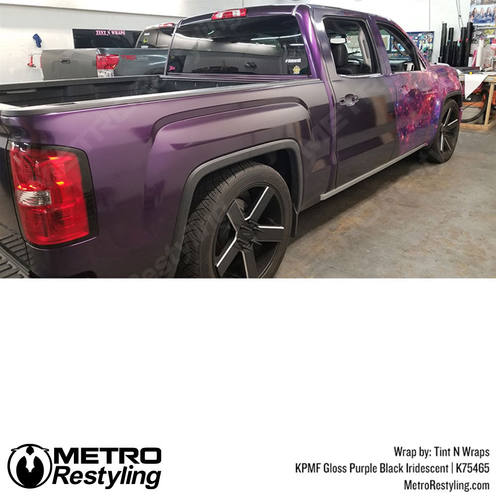 Gloss Purple Black Iridescent Truck Wrap