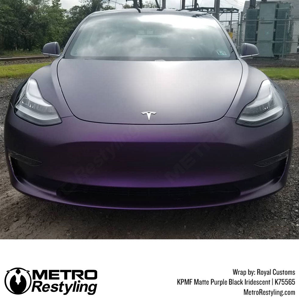 Matte Purple Black Iridescent Tesla Wrap