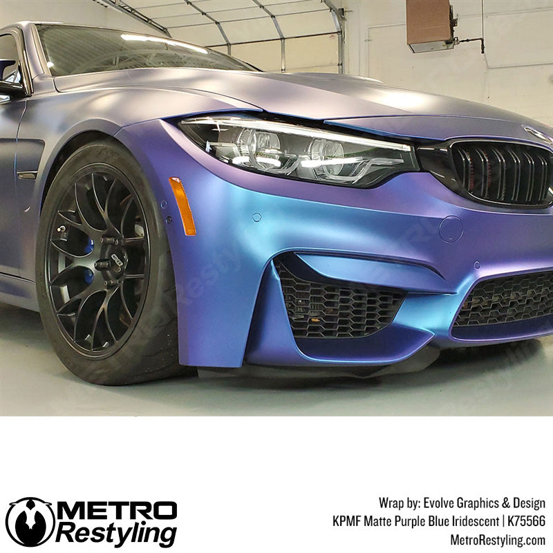 Chrome vehicle vinyl purple car wrap - Color shift wrap