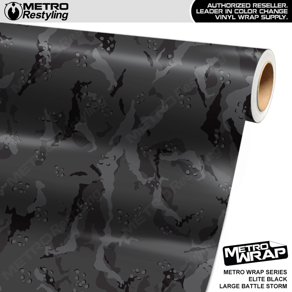 Metro Wrap Large Battle Storm Elite Black Camouflage Vinyl Film
