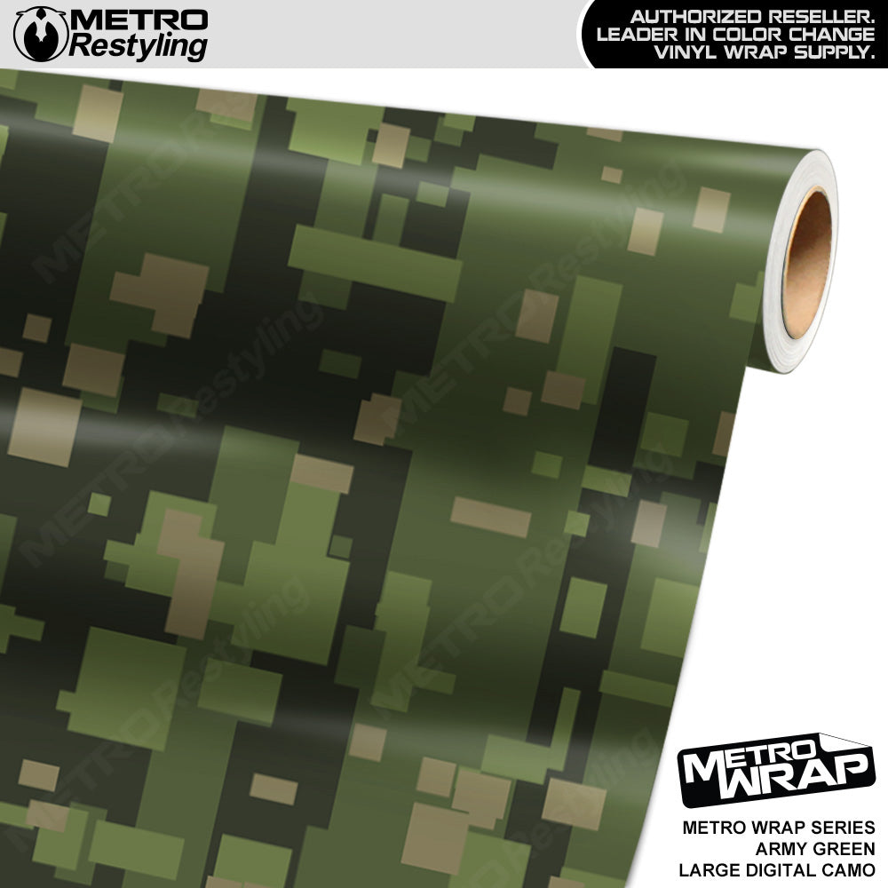 Metro Wrap Large Digital Army Green Camouflage Vinyl Film