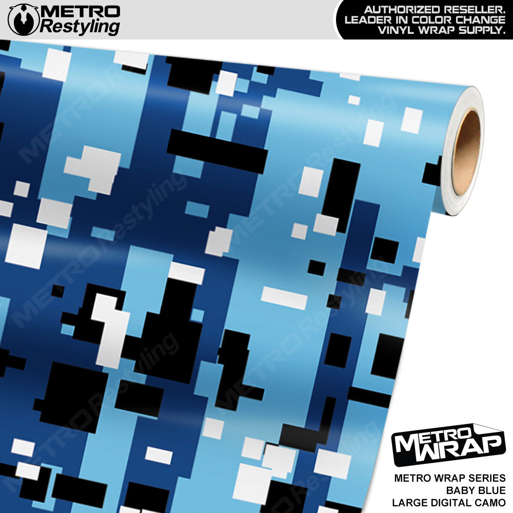 Metro Wrap Large Digital Baby Blue Camouflage Vinyl Film