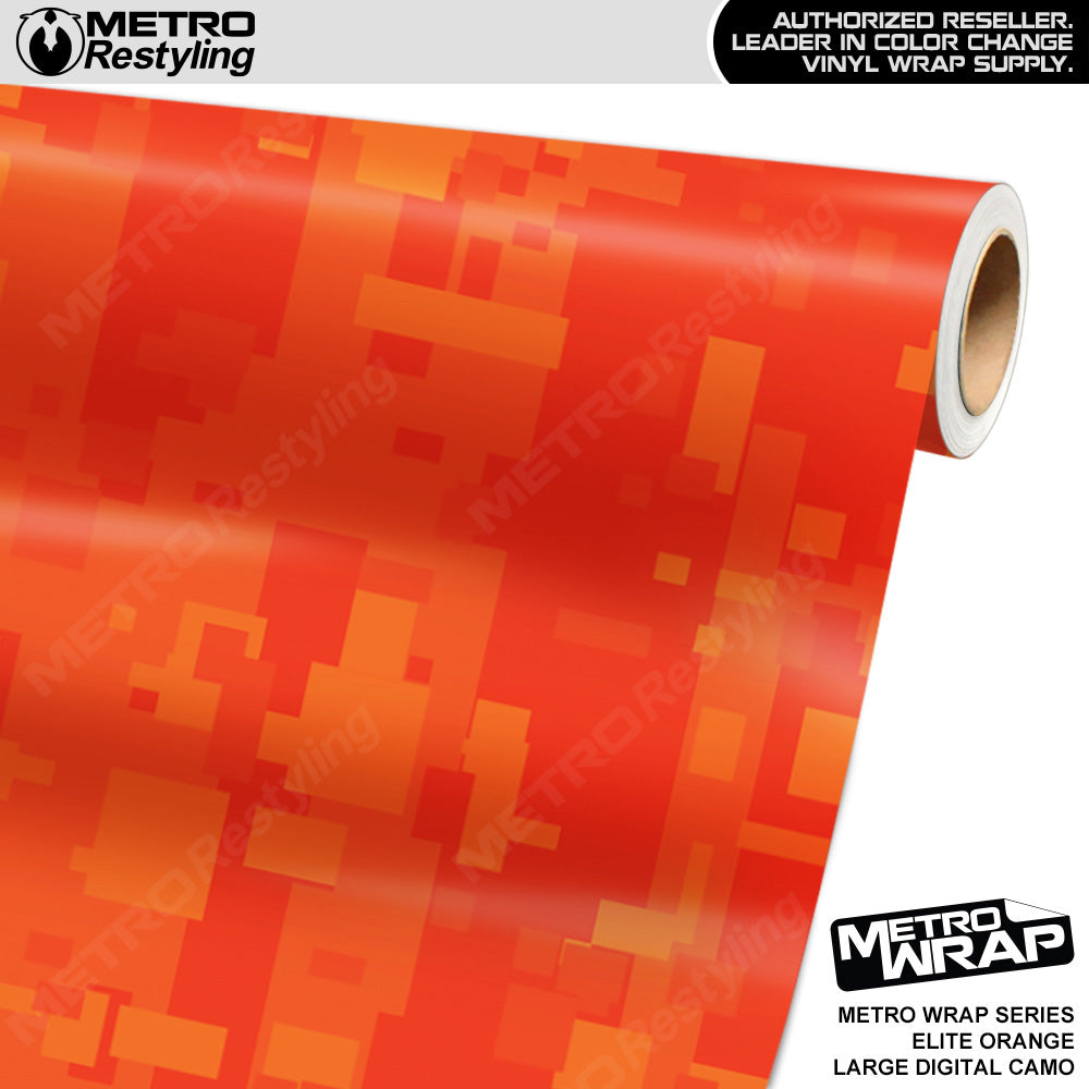 Metro Wrap Large Digital Elite Orange Camouflage Vinyl Film