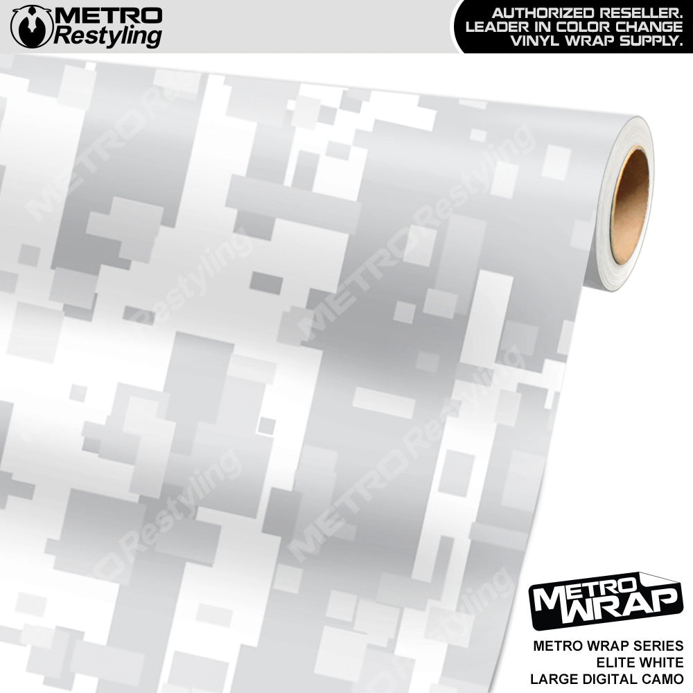 Metro Wrap Large Digital Elite White Camouflage Vinyl Film