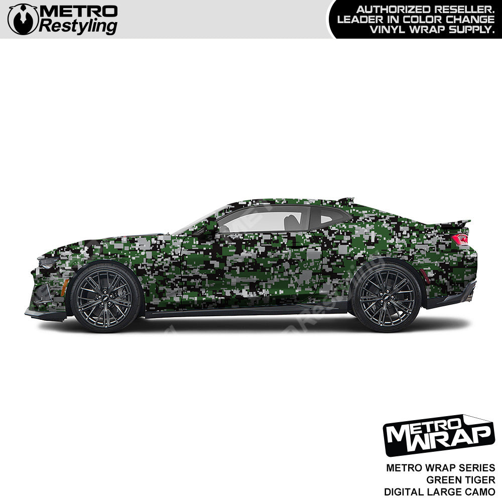 Metro Wrap Large Digital Green Tiger Camouflage Vinyl Film