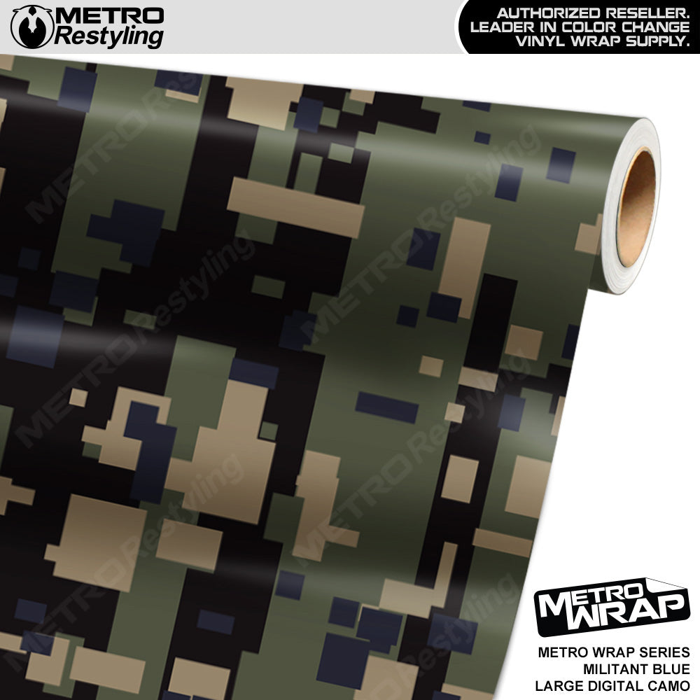 Metro Wrap Large Digital Militant Blue Camouflage Vinyl Film