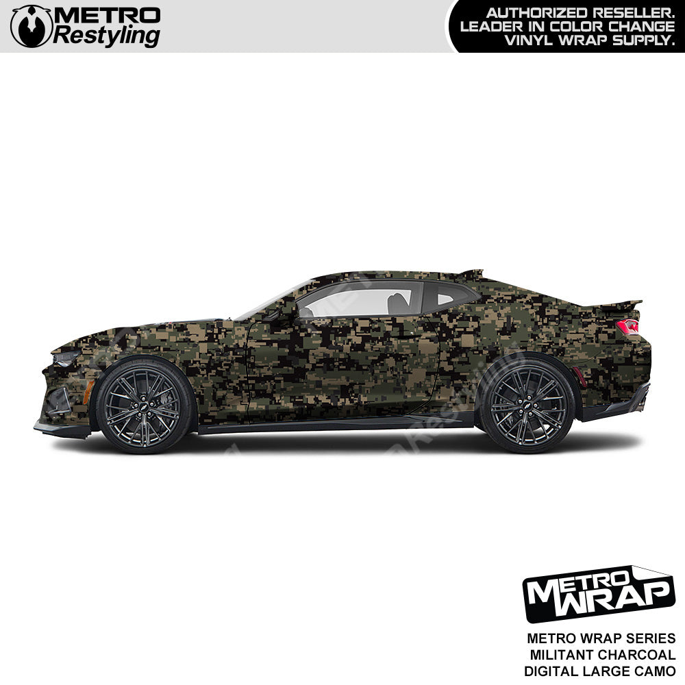 Metro Wrap Large Digital Militant Charcoal Camouflage Vinyl Film