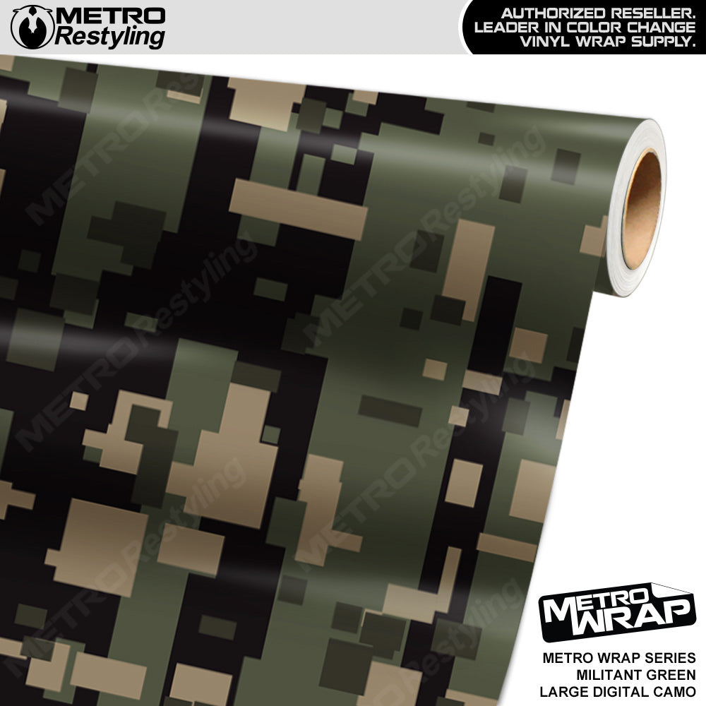 Metro Wrap Large Digital Militant Green Camouflage Vinyl Film