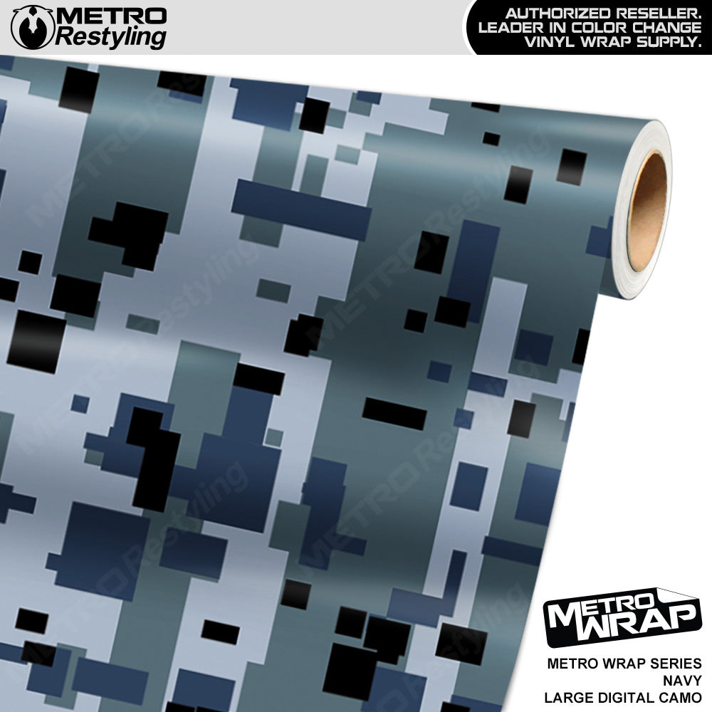 Metro Wrap Large Digital Navy Camouflage Vinyl Film