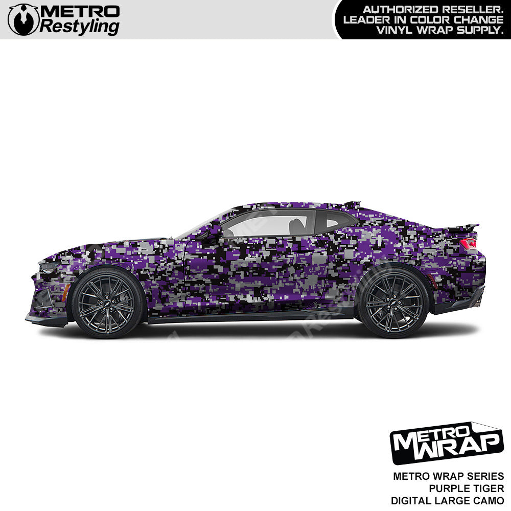 Metro Wrap Large Digital Purple Tiger Camouflage Vinyl Film