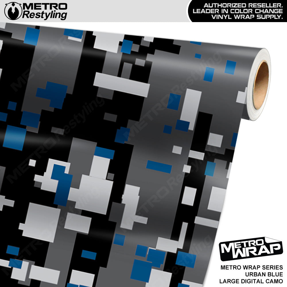 Metro Wrap Large Digital Urban Blue Camouflage Vinyl Film