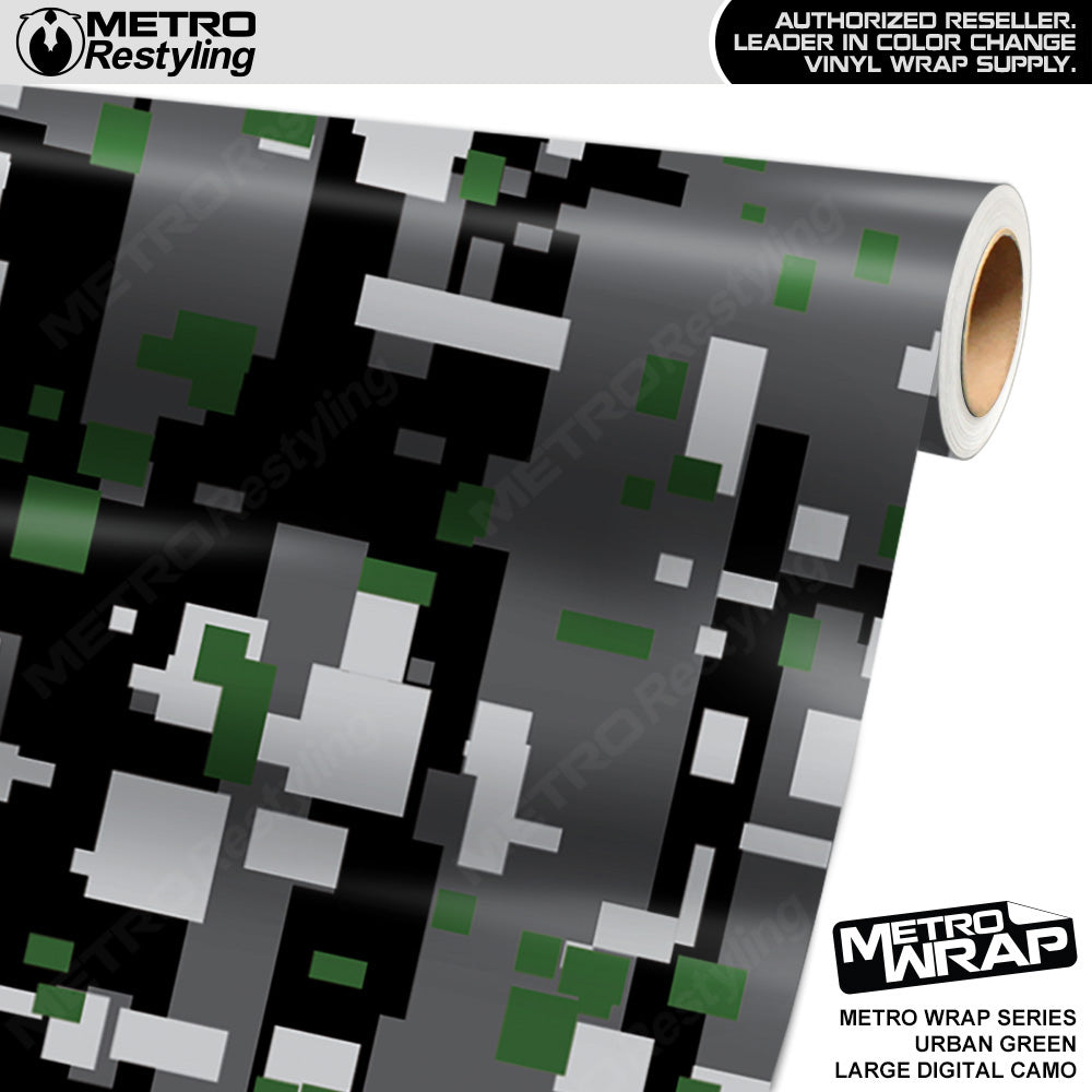 Metro Wrap Large Digital Urban Green Camouflage Vinyl Film