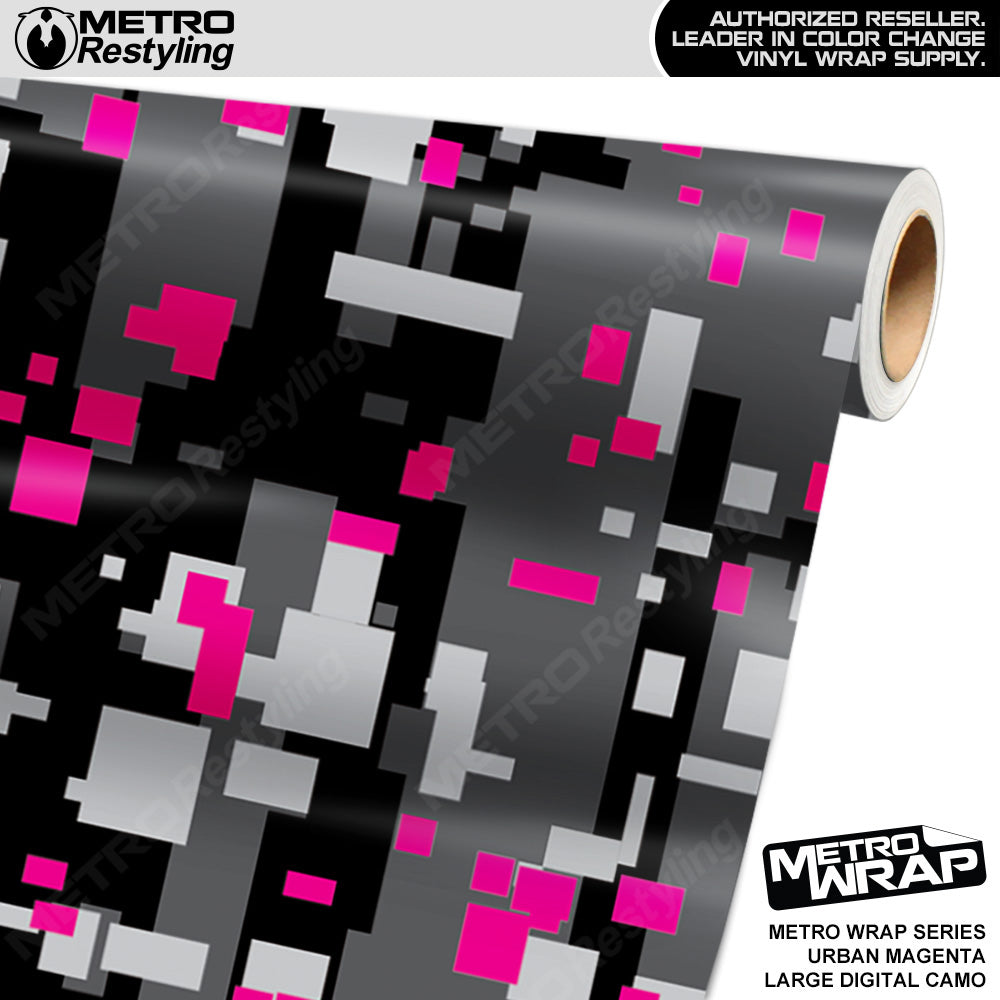 Metro Wrap Large Digital Urban Magenta Camouflage Vinyl Film
